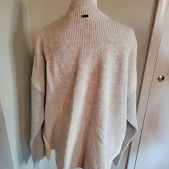 Barbour Dipton Cardigan Sweater Grey Ivory Knit Large - Picture 5 of 7